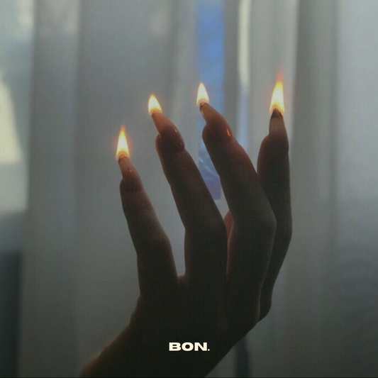 hand with fingers on fire